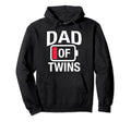 Dad Twins Funny Low Battery Recharge Hoodie - Unique Graphic Men Women - T-Shirt, Sweatshirt, Hoodie