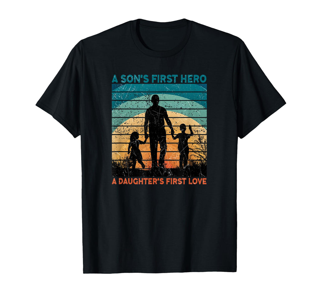 Mens Dad Sons First Hero Daughter Love T-Shirt - Trendy Graphic Unisex - T-Shirt, Sweatshirt, Hoodie