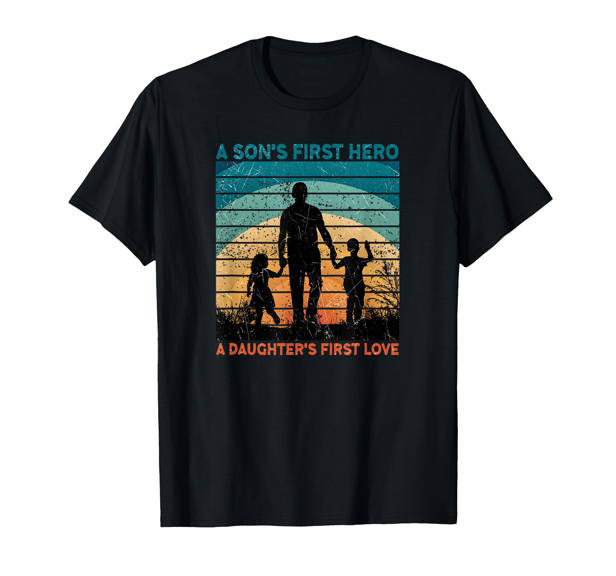 Mens Dad Sons First Hero Daughter Love T-Shirt - Trendy Graphic Unisex - T-Shirt, Sweatshirt, Hoodie