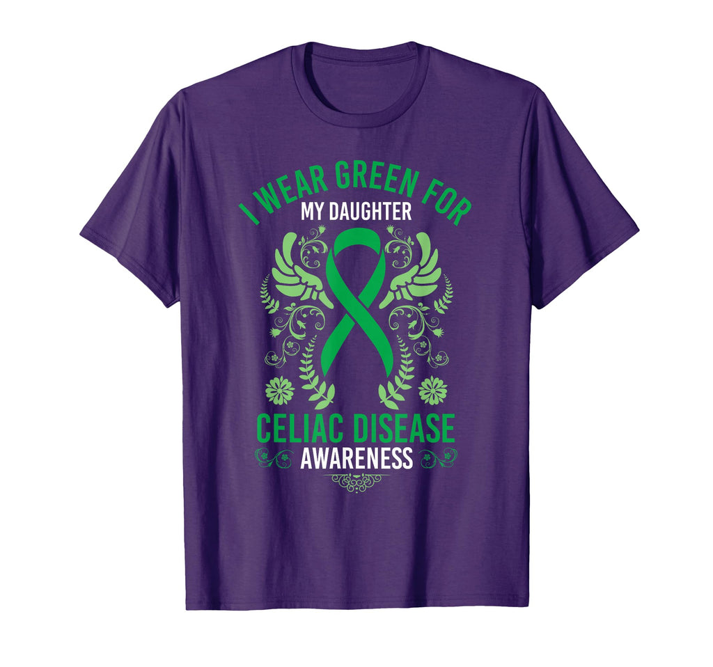 I Wear Green My Daughter Celiacs T-Shirt - Novelty Apparel for Adults - T-Shirt, Sweatshirt, Hoodie
