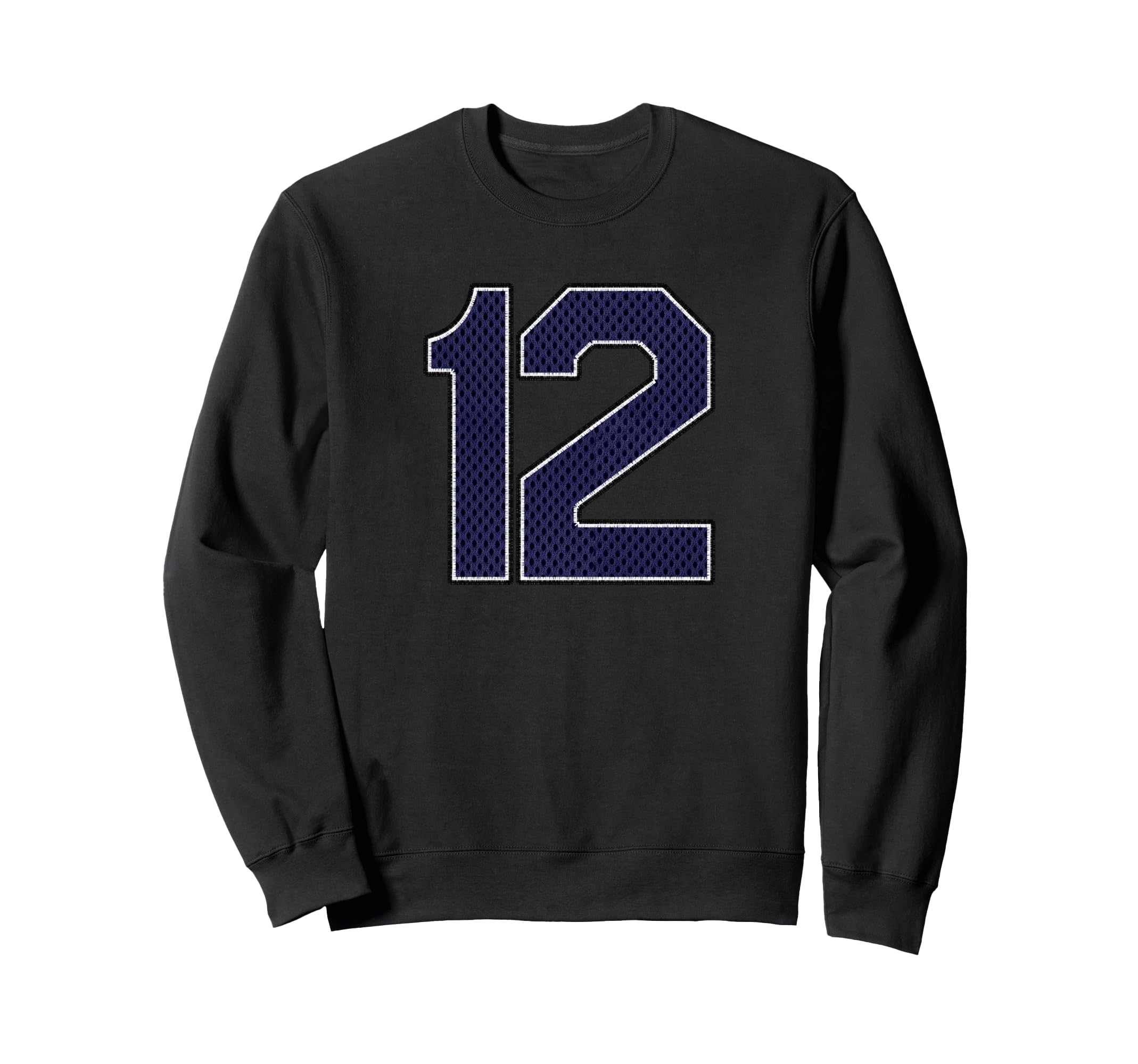 Navy Number 12 Athlete Sports Sweatshirt - Fun Novelty Design for Adults - T-Shirt, Sweatshirt, Hoodie