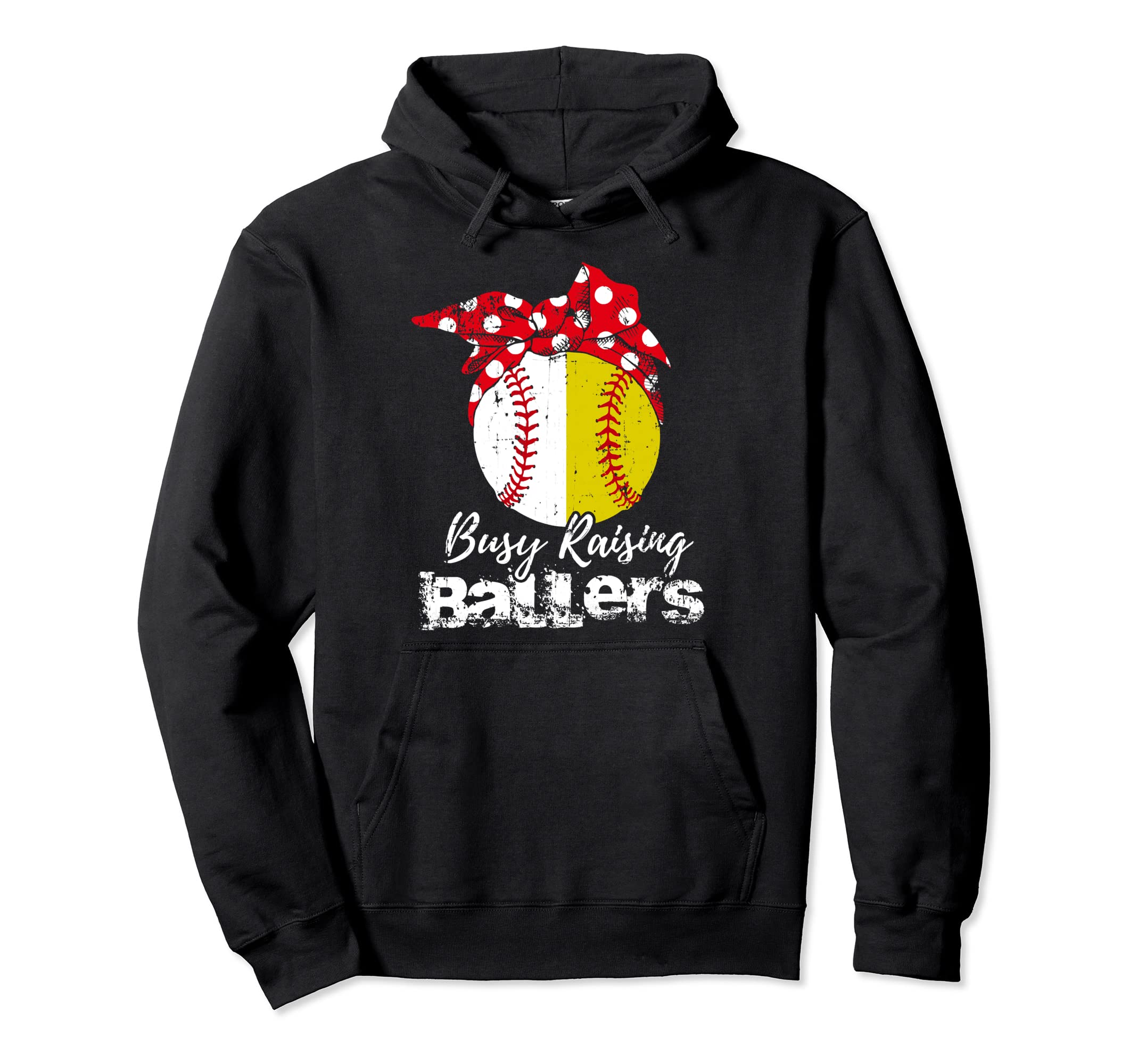 Busy Raising Ballers Softball Baseball Hoodie - Novelty Apparel Unisex - T-Shirt, Sweatshirt, Hoodie