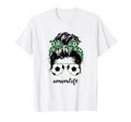 Mom Life Soccer Mom Messy Bun Football T-Shirt - Graphic Print for Adults - T-Shirt, Sweatshirt, Hoodie