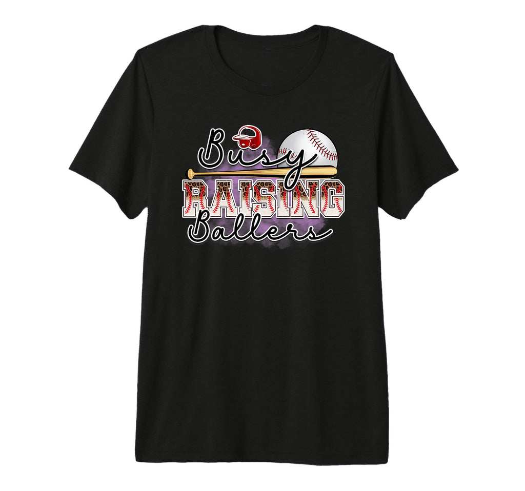 Busy Raising Ballers Is Baseball Mom Is T-Shirt - Custom Art Print Unisex - T-Shirt, Sweatshirt, Hoodie
