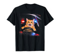 Funny Cat Driving Car Police Lights T-Shirt - Minimalist Print Unisex - T-Shirt, Sweatshirt, Hoodie