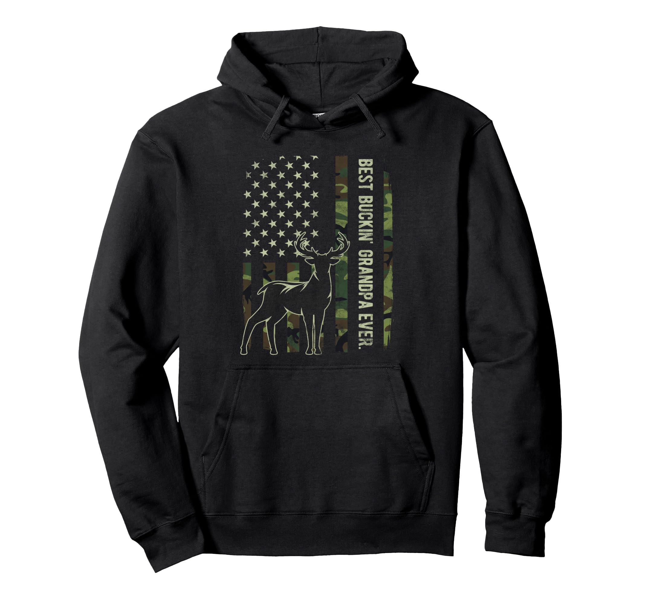 Best Buckin Grandpa Ever Camo American Hoodie - Minimalist Print Unisex - T-Shirt, Sweatshirt, Hoodie