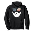 Bearded Usa Flag Sunglasses Dad Grandpa Hoodie - Minimalist Print Men Women - T-Shirt, Sweatshirt, Hoodie