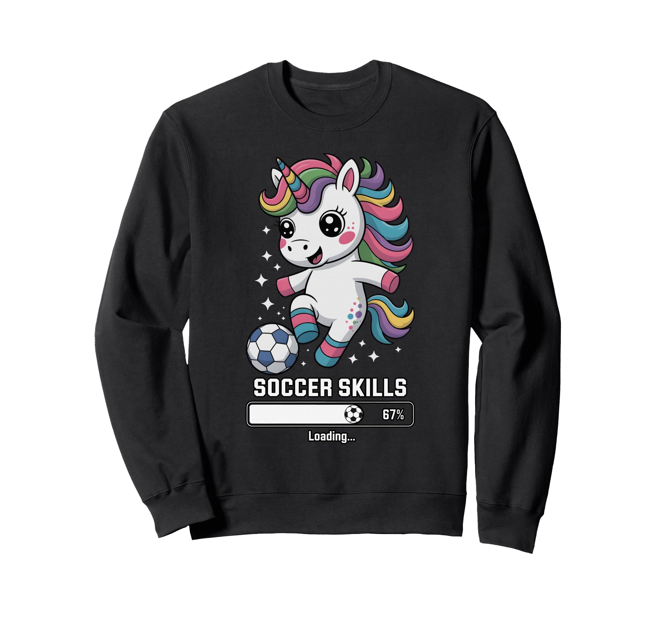 Unicorn Soccer Skills Loading Sweatshirt - Minimalist Print for Adults - T-Shirt, Sweatshirt, Hoodie
