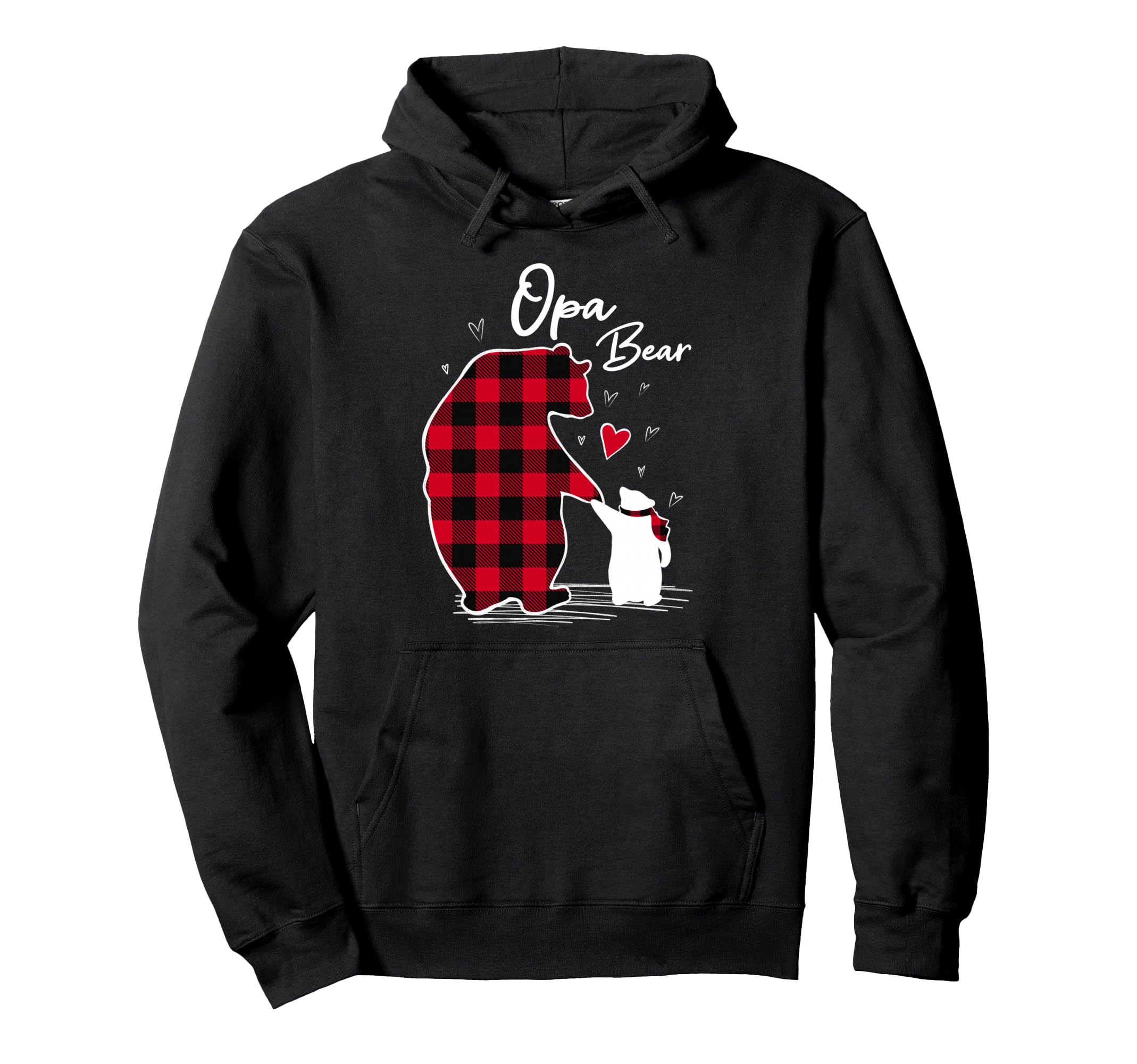 Opa Bear Pajama Red Plaid Family Hoodie - Fun Novelty Design for Adults - T-Shirt, Sweatshirt, Hoodie