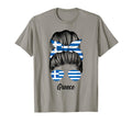 Greece Messy Bun Greece Flag T-Shirt - Novelty Apparel Unisex - T-Shirt, Sweatshirt, Hoodie