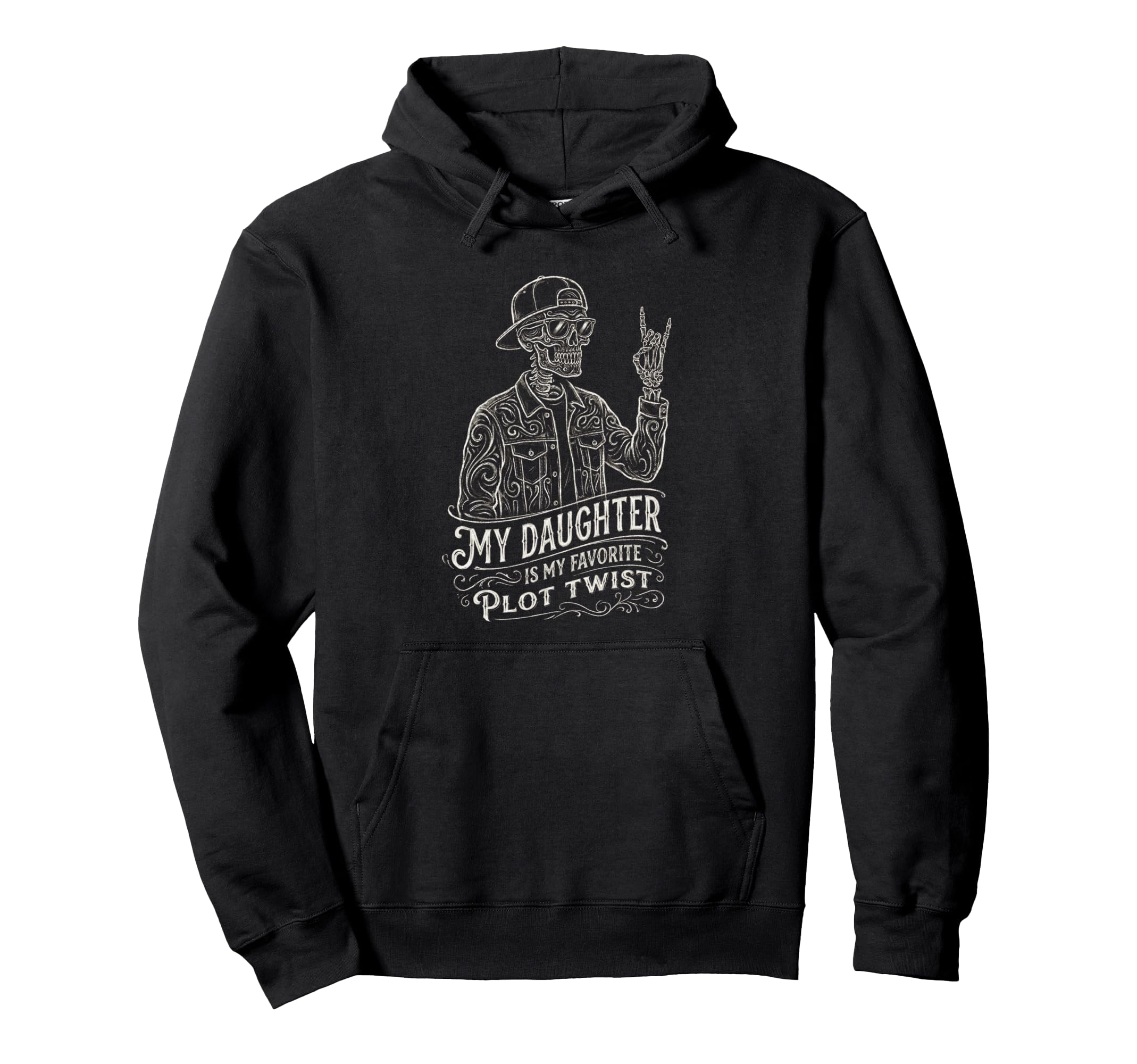 Skeleton Dad Daughter Matching Hoodie - Casual Everyday Wear Men Women - T-Shirt, Sweatshirt, Hoodie