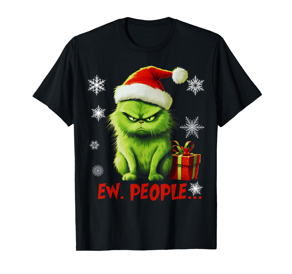 Cat Ew People Funny Meowy Gift Santa T-Shirt - Unique Graphic Men Women - T-Shirt, Sweatshirt, Hoodie