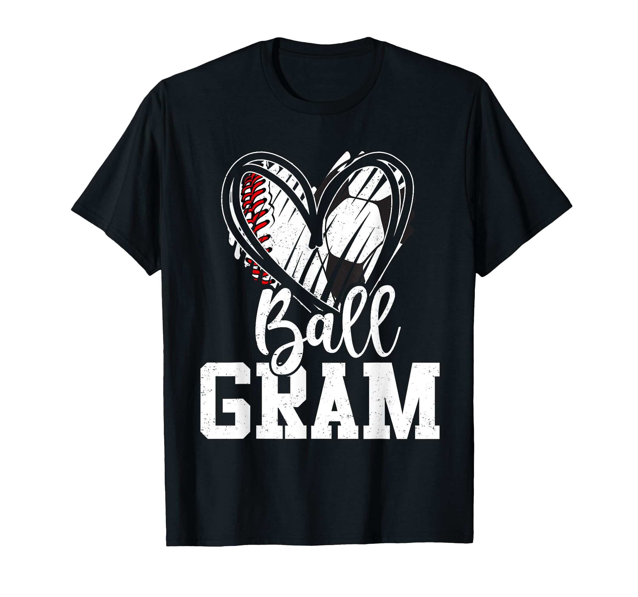 Ball Grandma Heart Baseball Soccer T-Shirt - Minimalist Print for Adults - T-Shirt, Sweatshirt, Hoodie