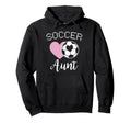 Soccer Aunt Love Heart Auntie Niece Nephew Hoodie - Graphic Print Unisex - T-Shirt, Sweatshirt, Hoodie