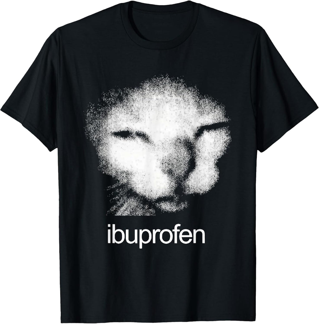 Funny Ibuprofen Cat Meme with Cringe Ugly Feline Face - Adult & Kids T-Shirts, Sweatshirts & Hoodies apparel design preview 1