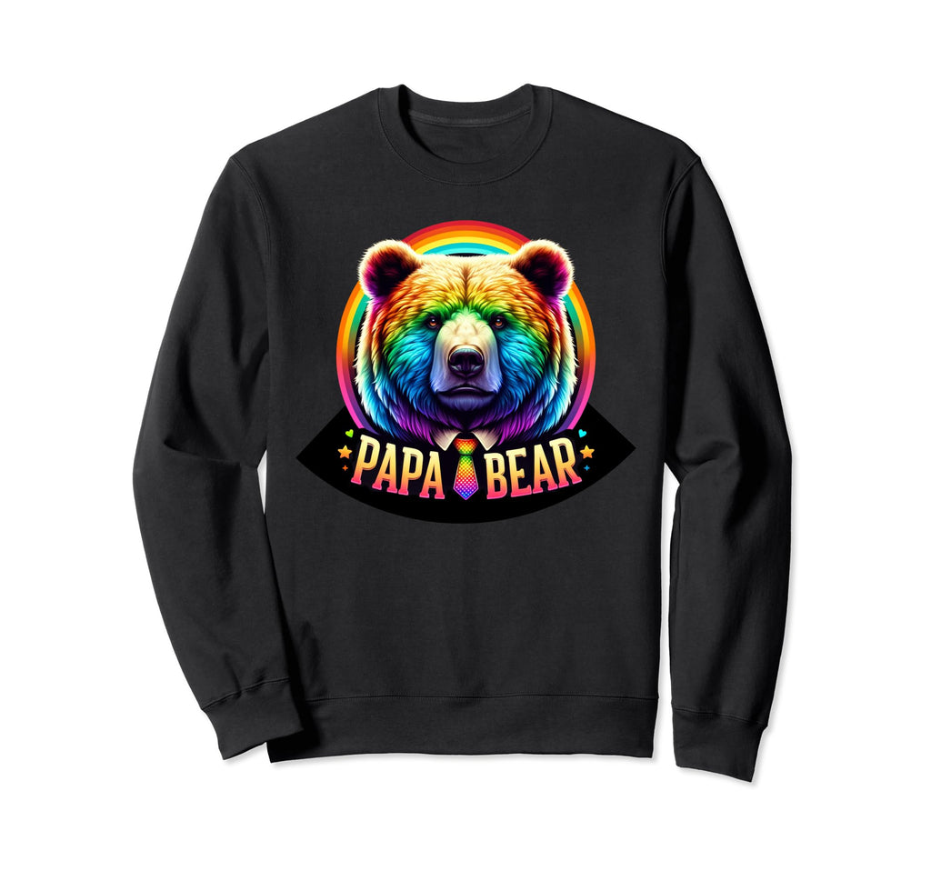 Lgbtq Papa Bear Rainbow Gay Pride Sweatshirt - Fun Novelty Design Unisex - T-Shirt, Sweatshirt, Hoodie