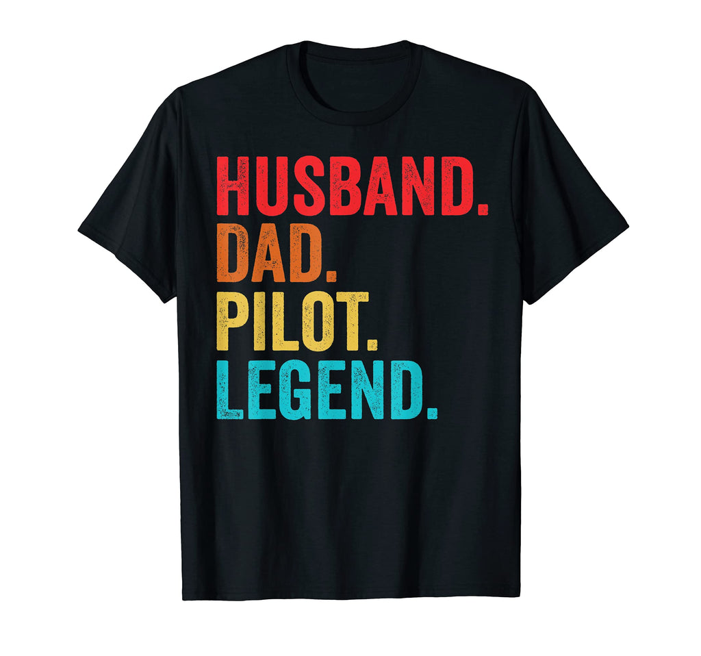 Mens Husband Dad Pilot Legend Father T-Shirt - Graphic Print for Adults - T-Shirt, Sweatshirt, Hoodie
