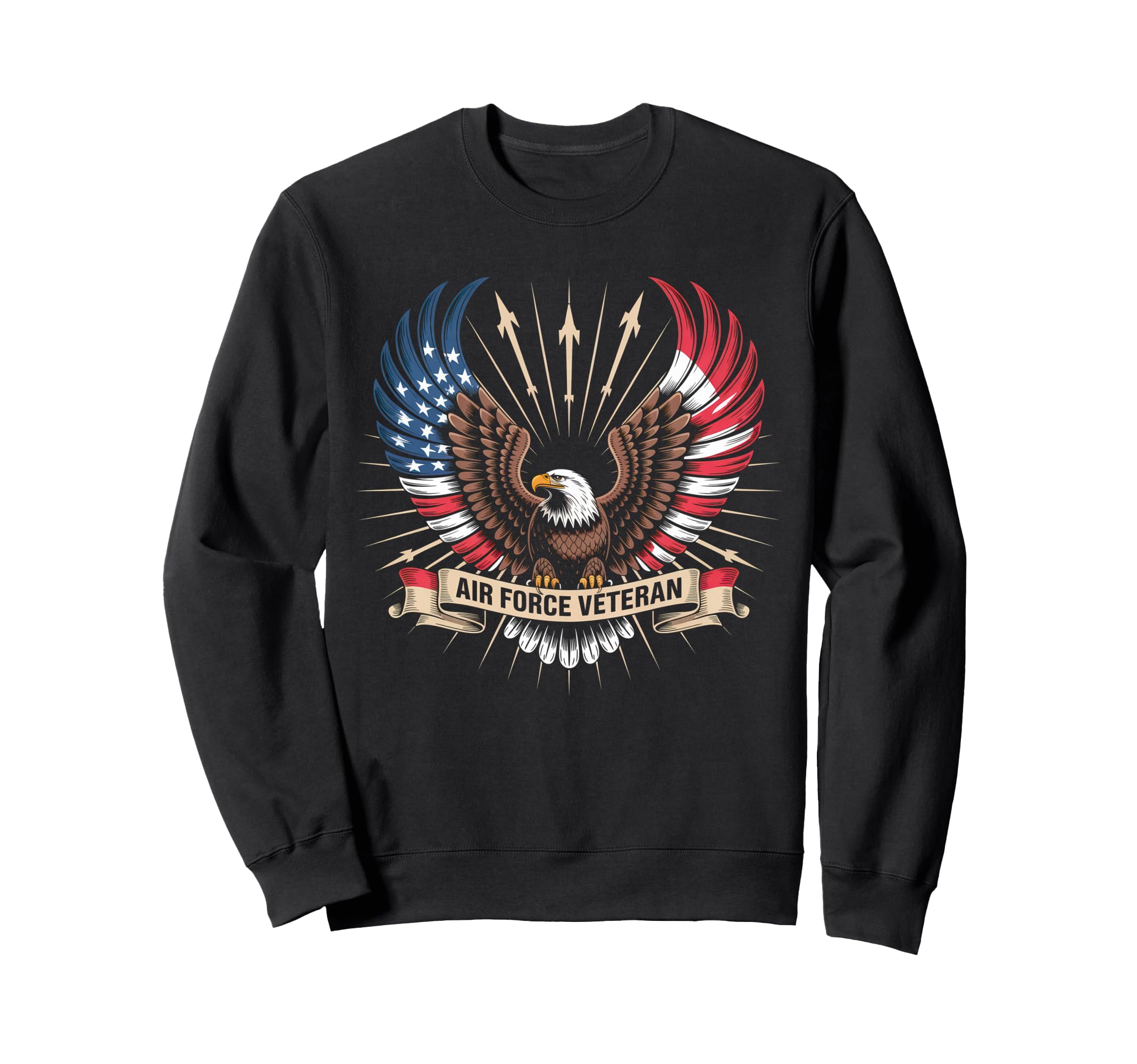 Air Force Veteran Us American Flag Sweatshirt - Trendy Graphic for Adults - T-Shirt, Sweatshirt, Hoodie