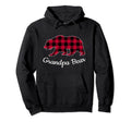 Grandpa Bear Pajama Red Buffalo Plaid Hoodie - Graphic Print for Adults - T-Shirt, Sweatshirt, Hoodie