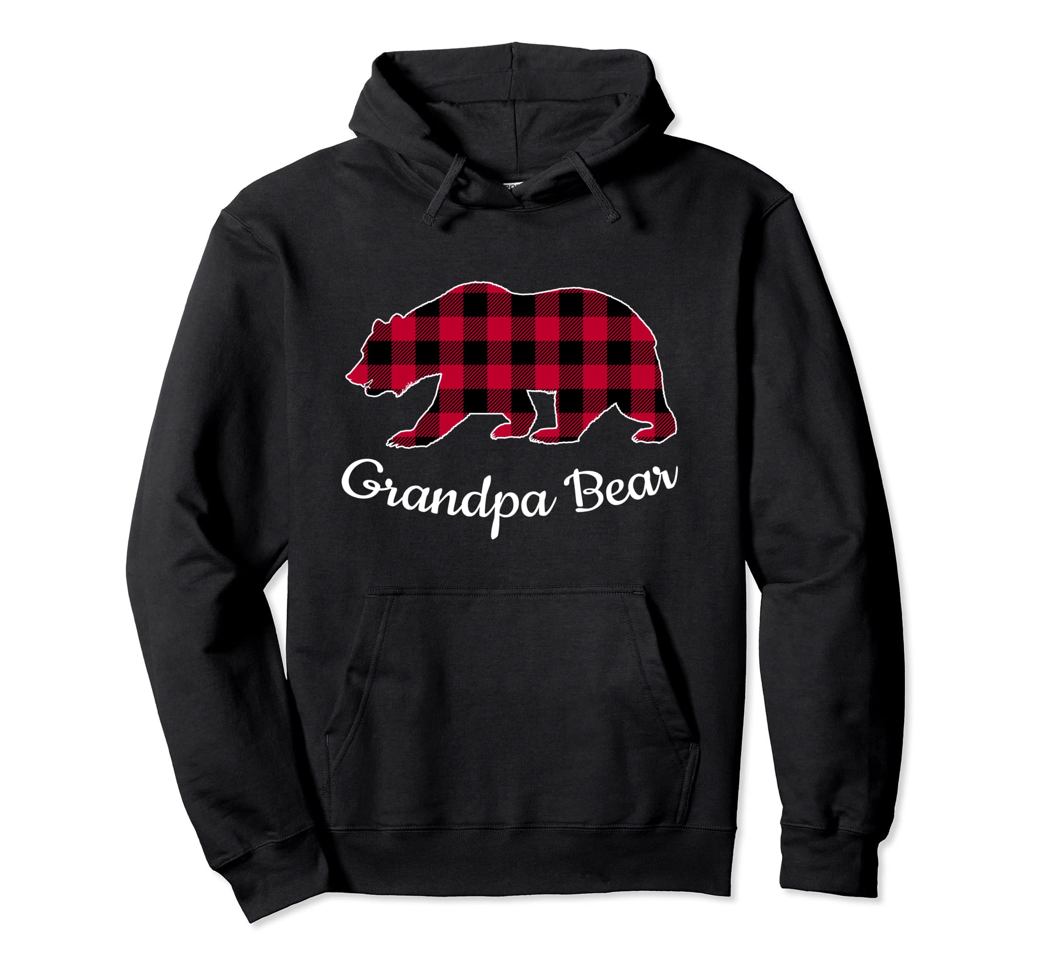 Grandpa Bear Pajama Red Buffalo Plaid Hoodie - Graphic Print for Adults - T-Shirt, Sweatshirt, Hoodie