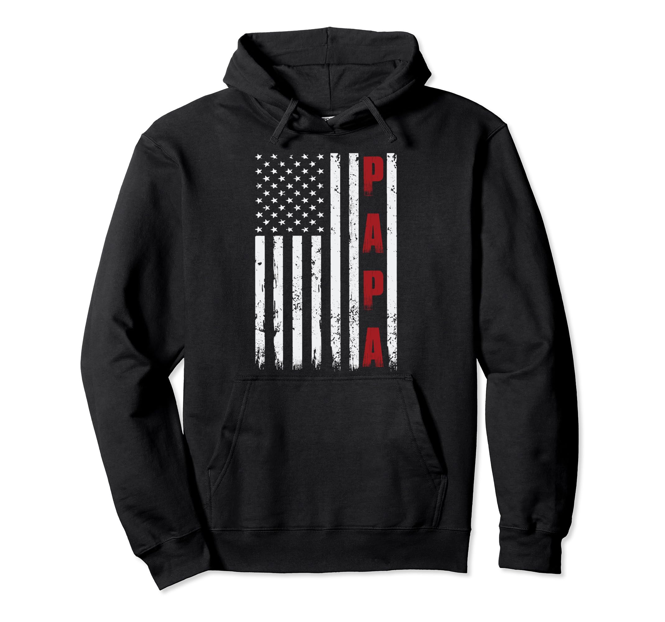 Proud Papa Flag Funny Fathers Day Hoodie - Casual Everyday Wear for Adults - T-Shirt, Sweatshirt, Hoodie