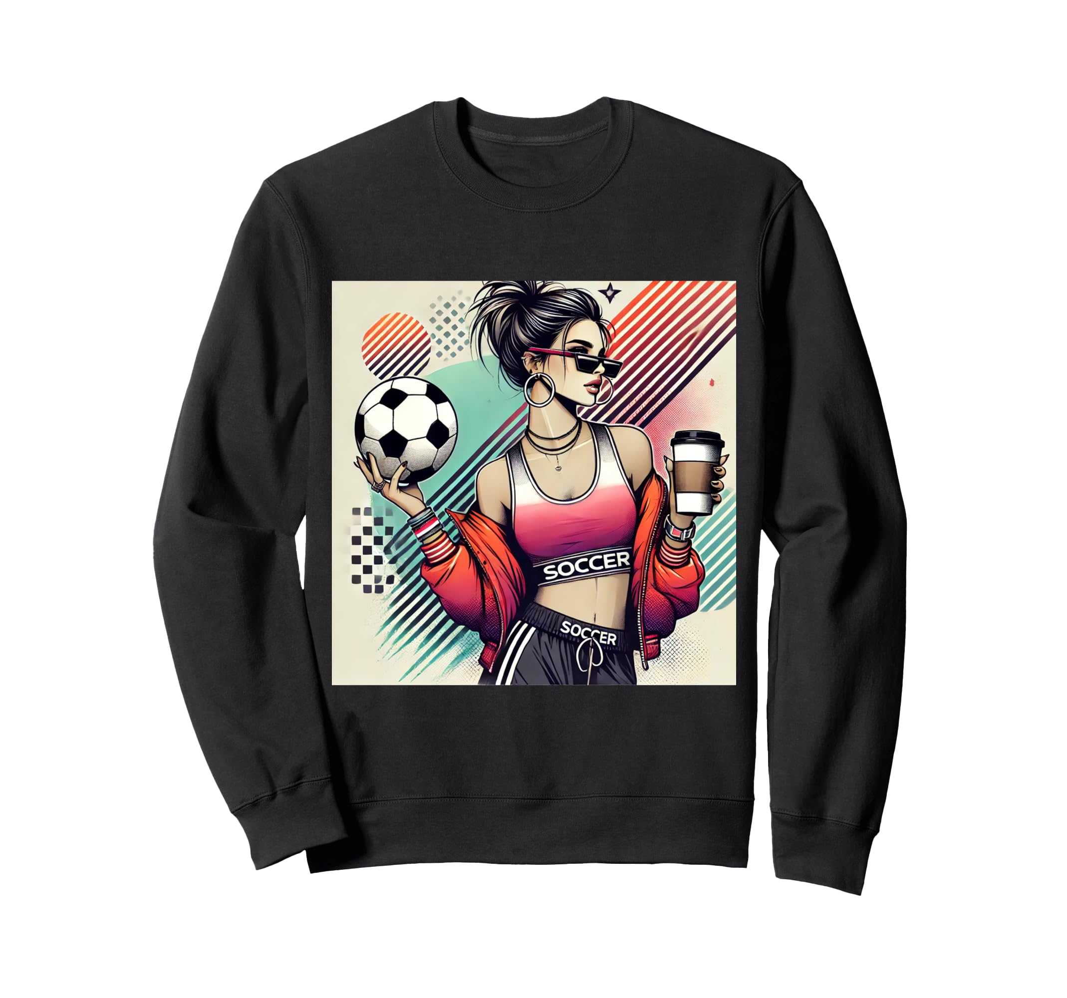 Hot Soccer Mom Stylish Soccer Sweatshirt - Casual Everyday Wear for Adults - T-Shirt, Sweatshirt, Hoodie