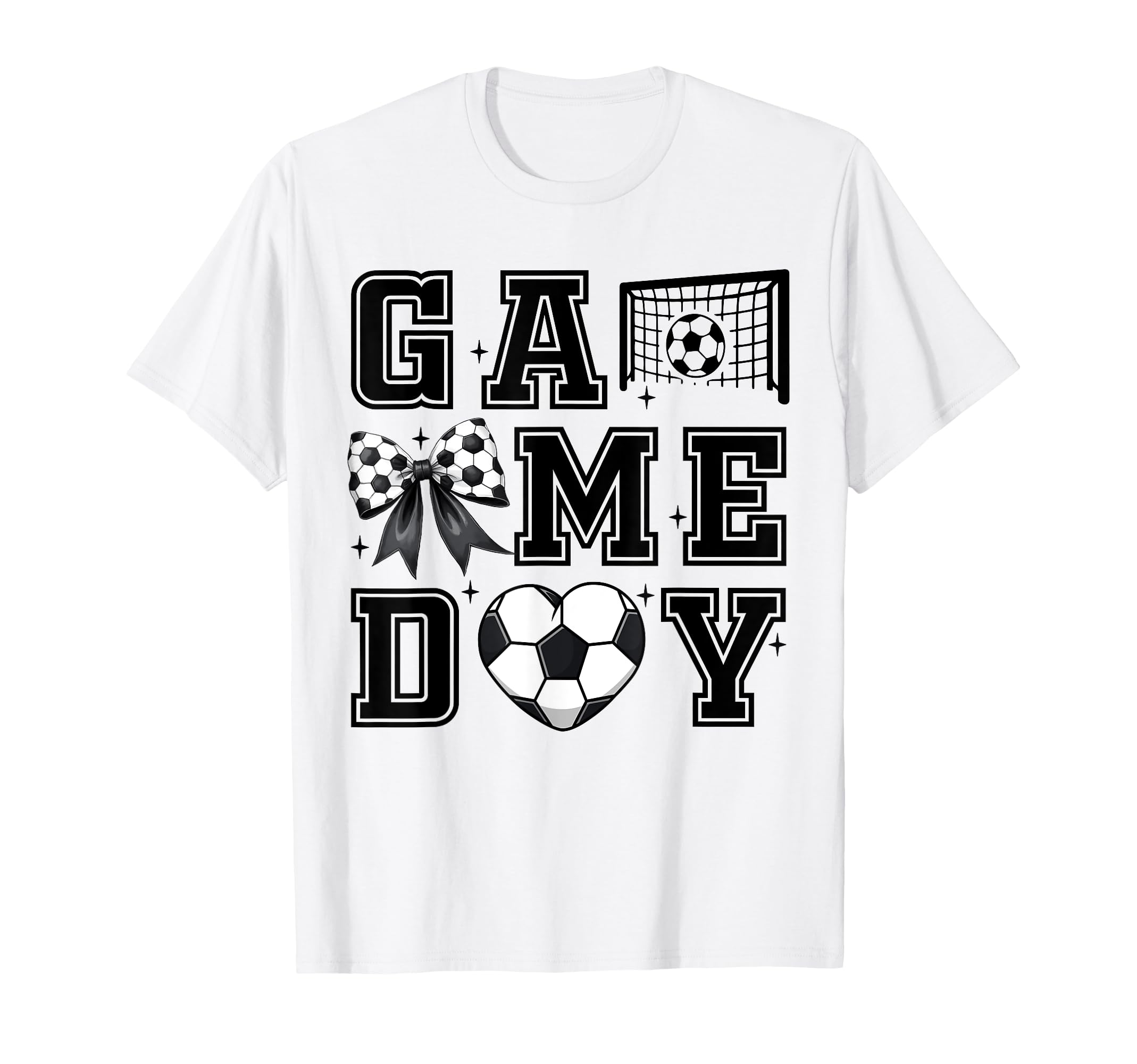 Soccer Coquette Bow Gameday Cheer Mom T-Shirt - Novelty Apparel for Adults - T-Shirt, Sweatshirt, Hoodie