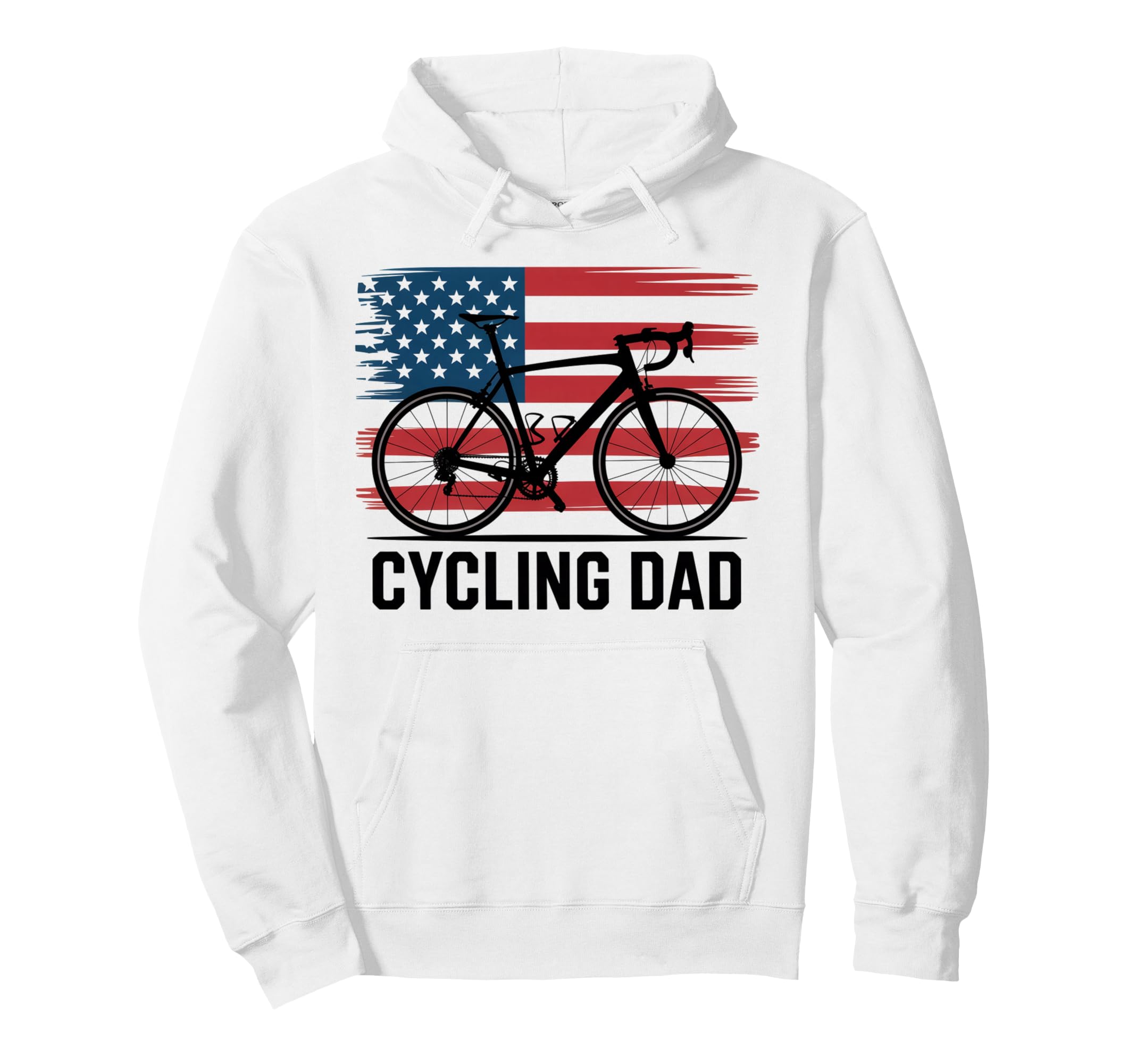 Cycling Dad American Flag Road Bike Hoodie - Graphic Print Men Women - T-Shirt, Sweatshirt, Hoodie