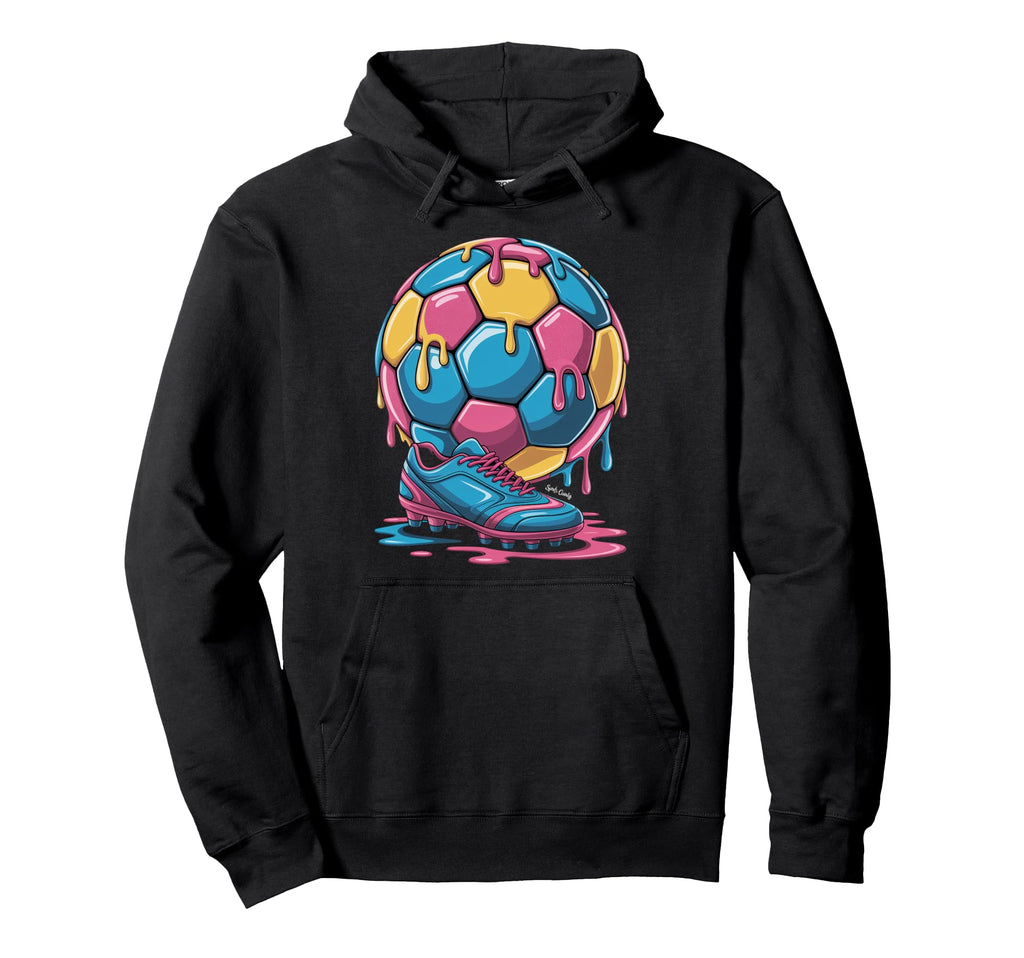 Soccer Ball Drip Ice Cream Drip Game Hoodie - Trendy Graphic Men Women - T-Shirt, Sweatshirt, Hoodie