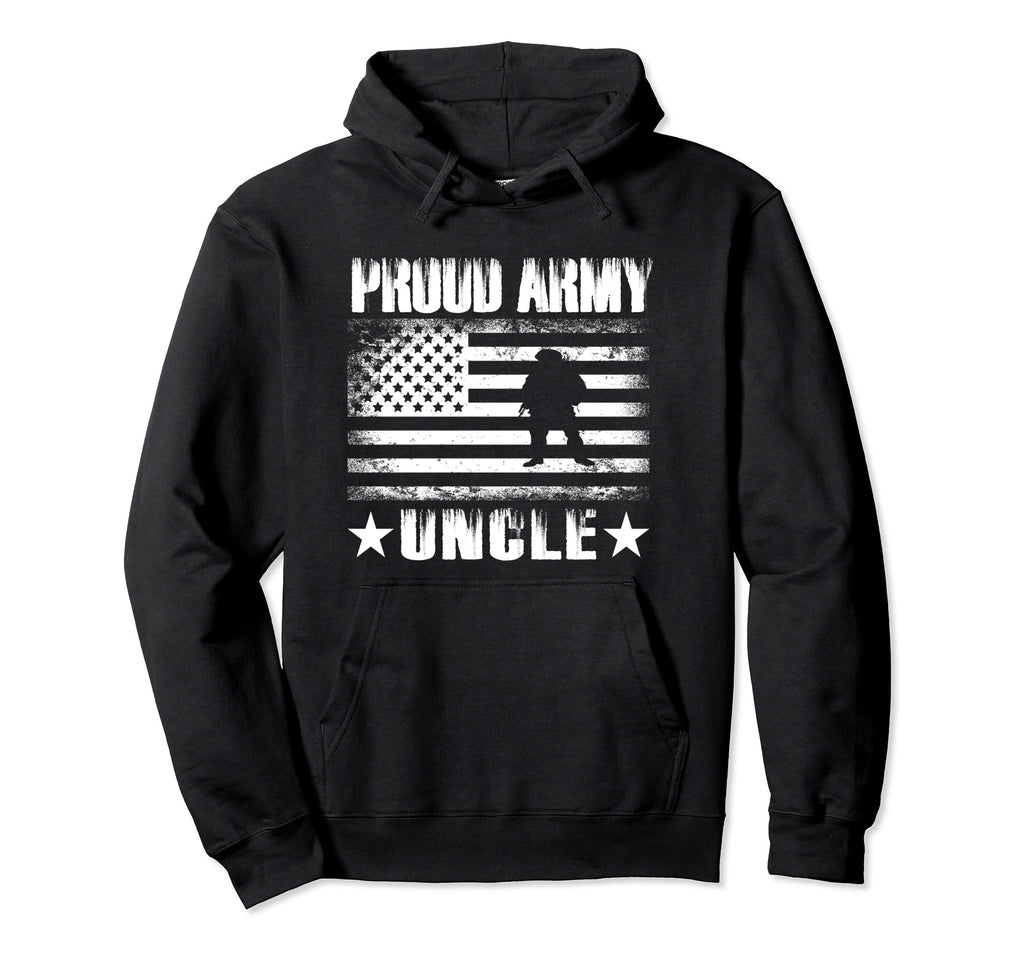 Proud Army Uncle Usa Flag Military Pride Hoodie - Graphic Print Unisex - T-Shirt, Sweatshirt, Hoodie