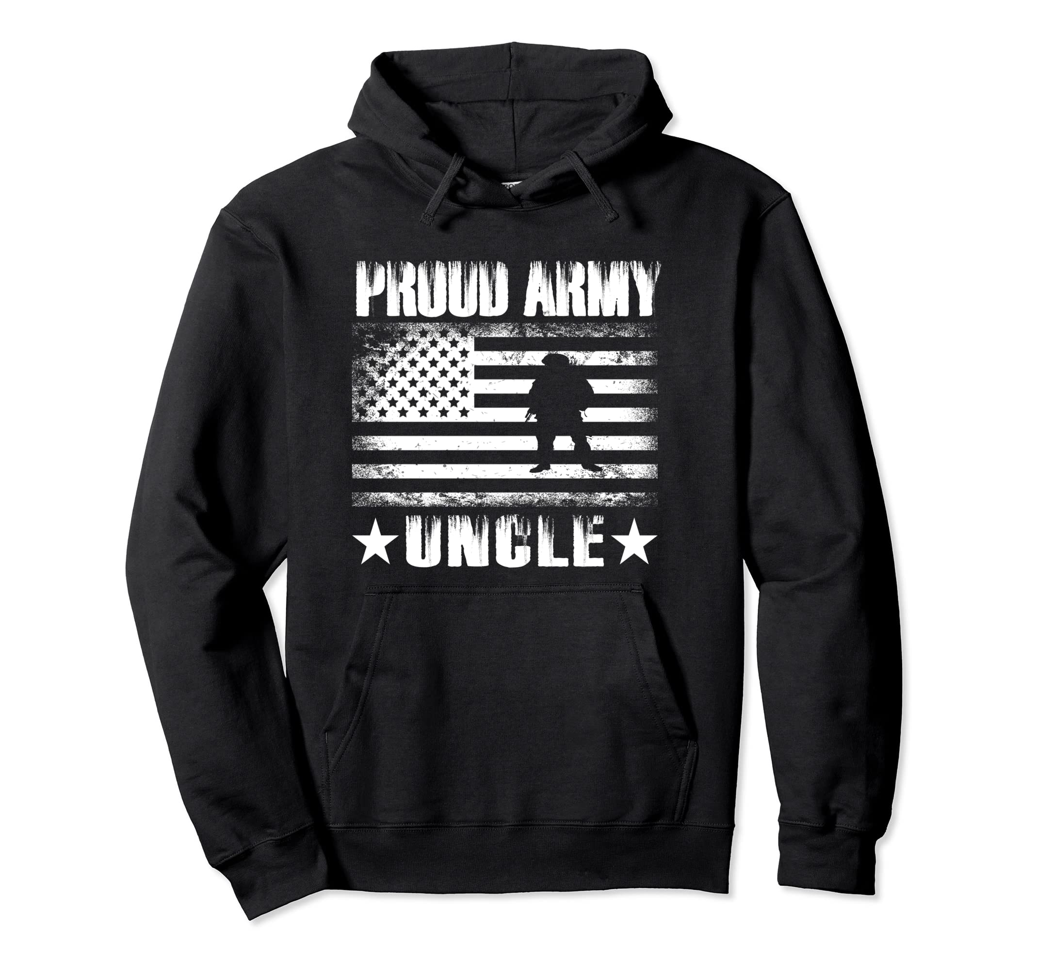Proud Army Uncle Usa Flag Military Pride Hoodie - Graphic Print Unisex - T-Shirt, Sweatshirt, Hoodie