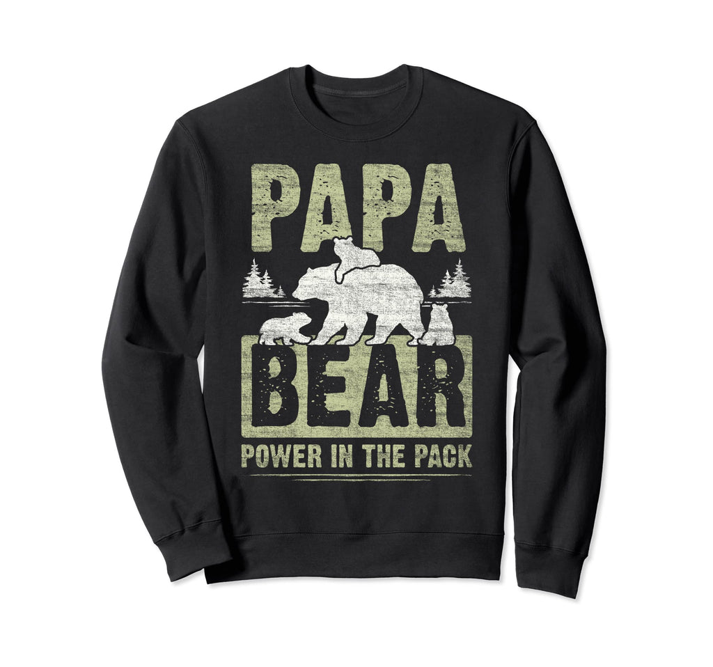 Papa Bear 3 Cubs 3 Children Dad Grandpa Sweatshirt - Trendy Graphic Unisex - T-Shirt, Sweatshirt, Hoodie