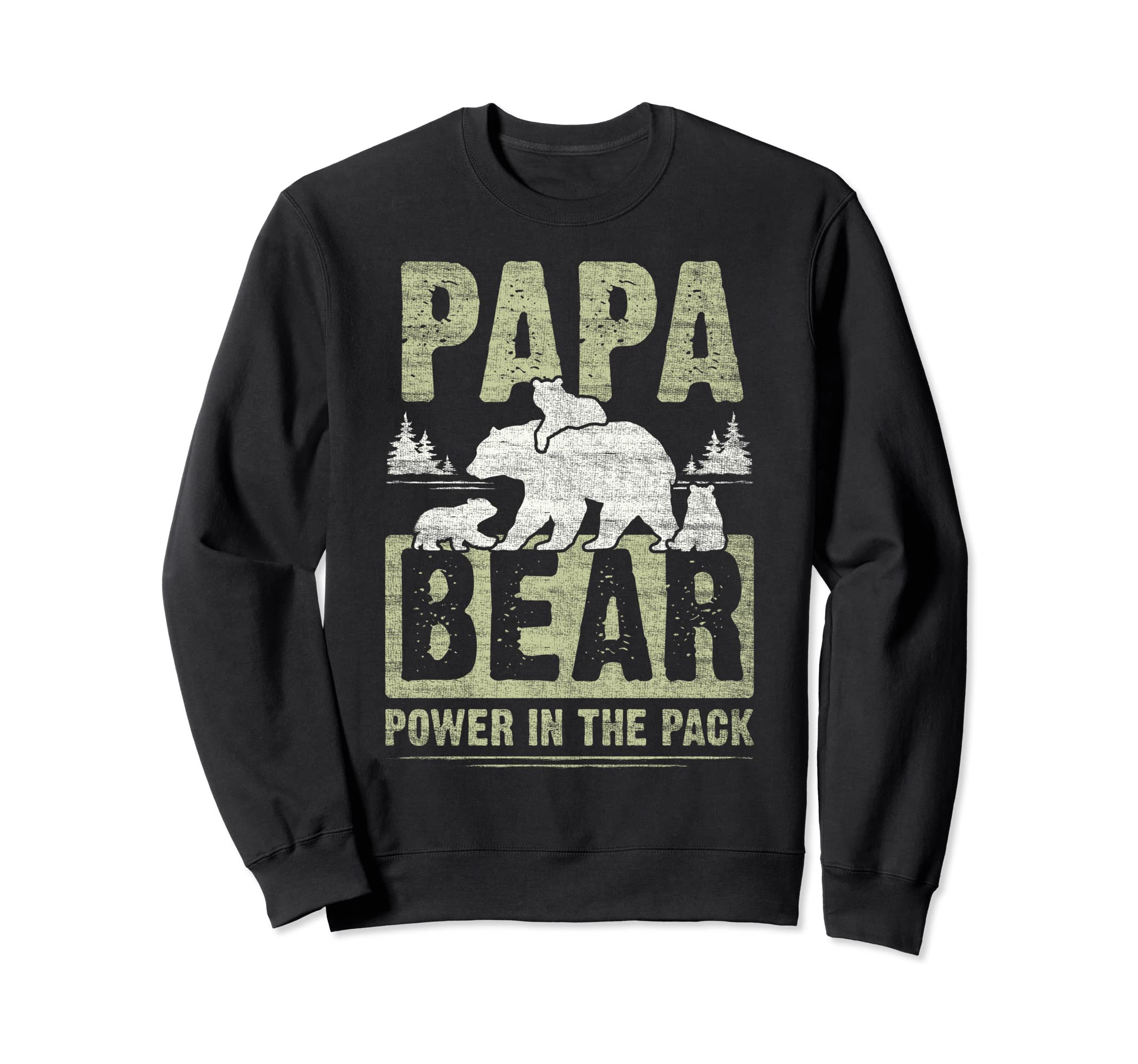 Papa Bear 3 Cubs 3 Children Dad Grandpa Sweatshirt - Trendy Graphic Unisex - T-Shirt, Sweatshirt, Hoodie