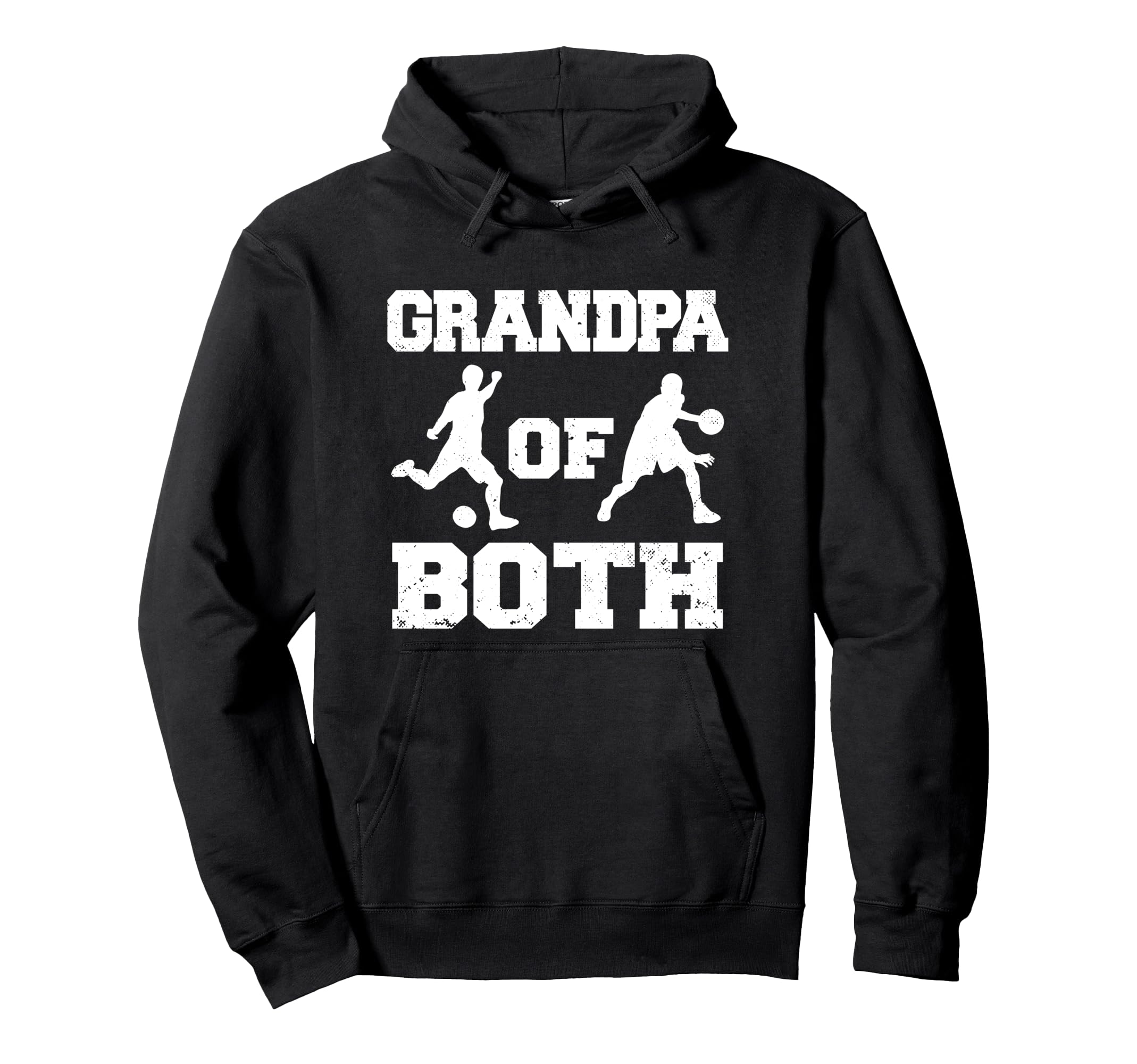Grandpa Both Funny Soccer Basketball Grandpa Hoodie - Unique Graphic Unisex - T-Shirt, Sweatshirt, Hoodie