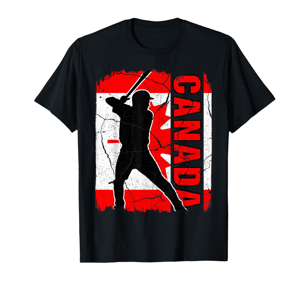 Canadian Baseball Player Canada Flag T-Shirt - Unique Graphic Men Women - T-Shirt, Sweatshirt, Hoodie