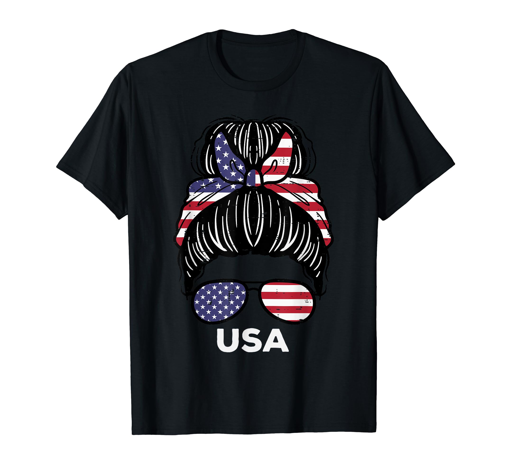 Usa Flag America Hairbun Football T-Shirt - Streetwear Style Men Women - T-Shirt, Sweatshirt, Hoodie