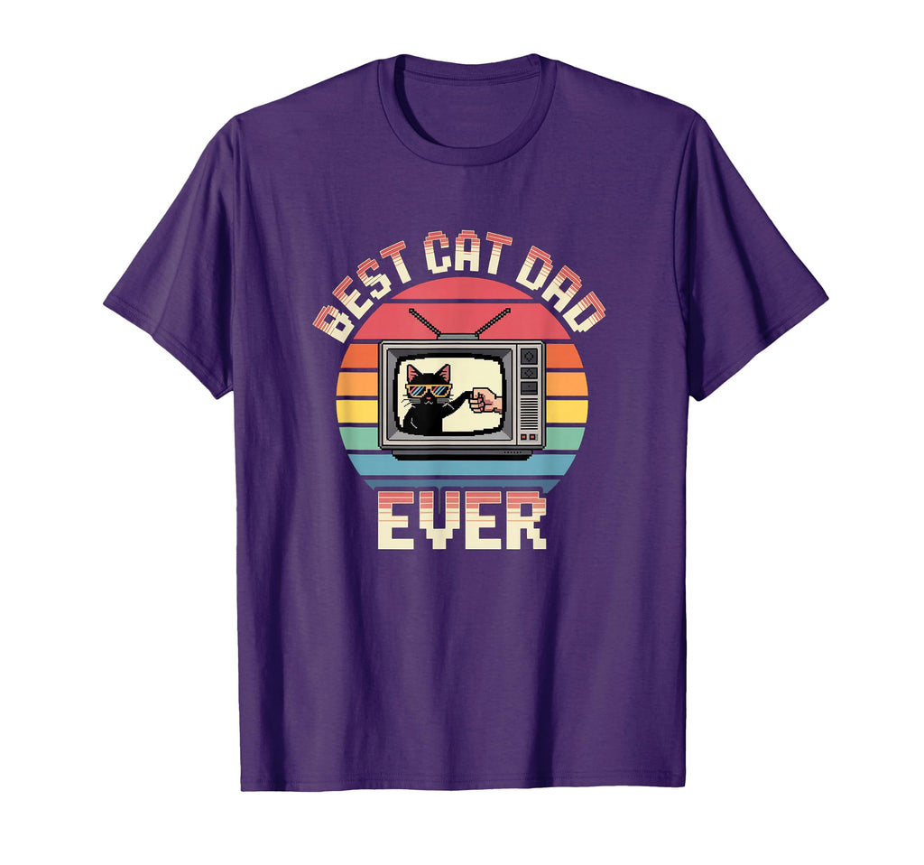 Cat Dad Crt Television T-Shirt - Minimalist Print Men Women - T-Shirt, Sweatshirt, Hoodie