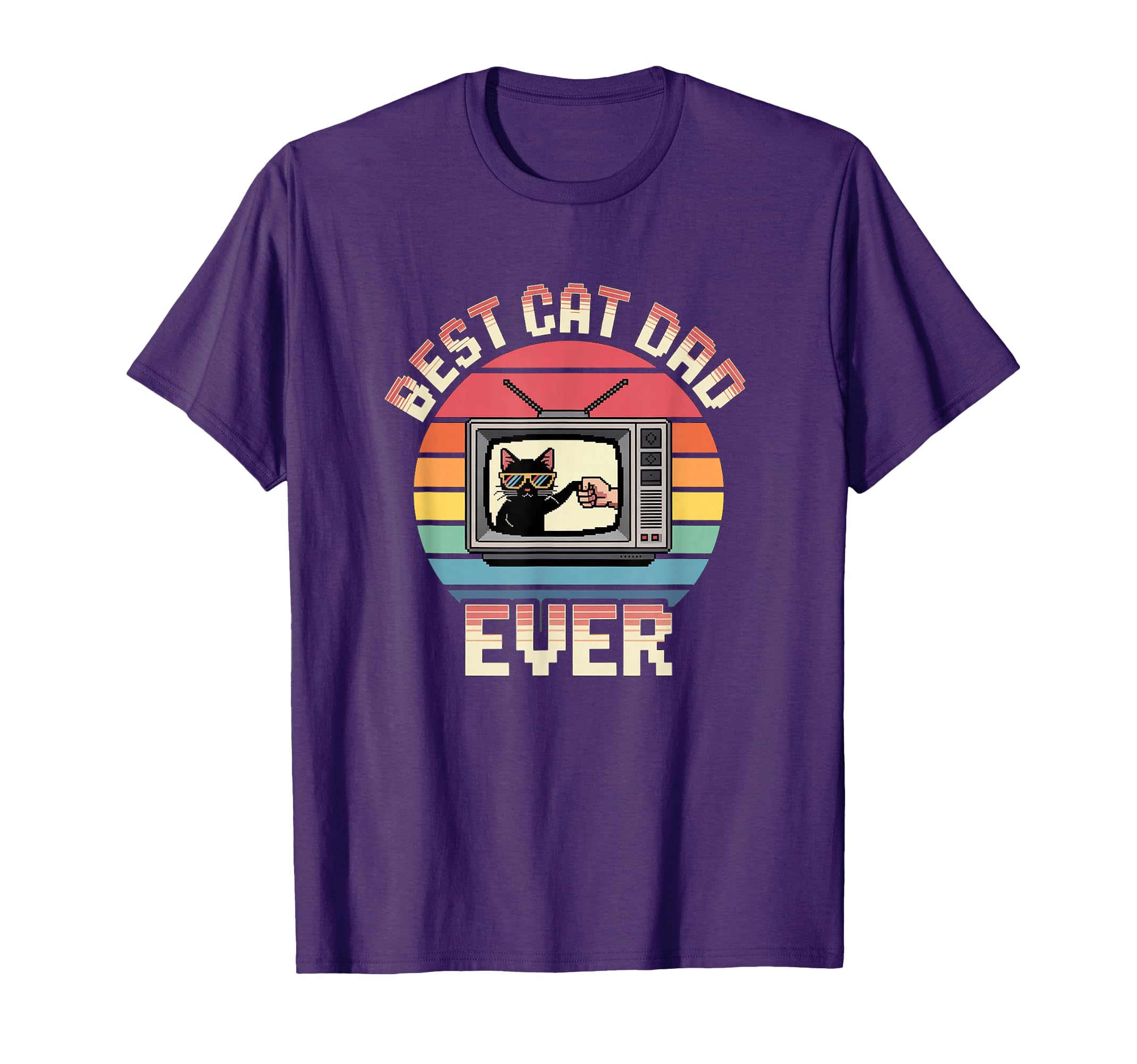 Cat Dad Crt Television T-Shirt - Minimalist Print Men Women - T-Shirt, Sweatshirt, Hoodie