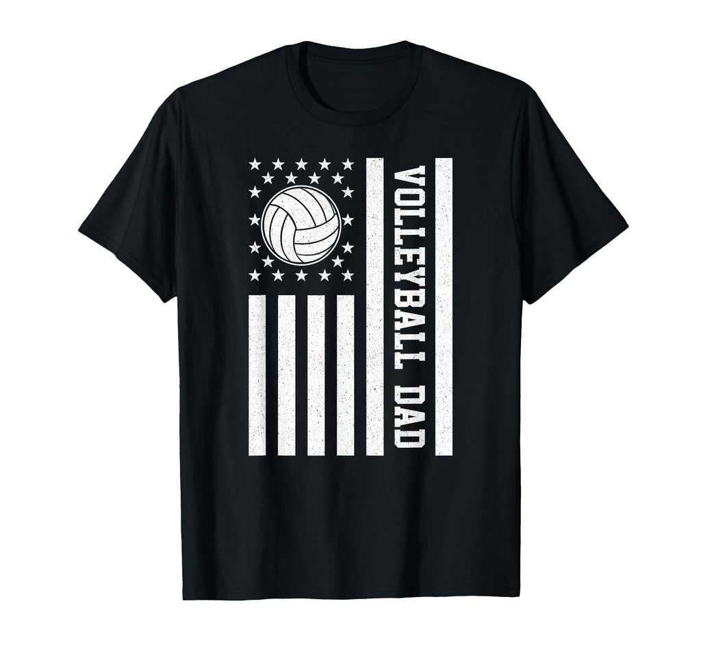 Volleyball Dad Usa American Flag T-Shirt - Minimalist Print for Adults - T-Shirt, Sweatshirt, Hoodie