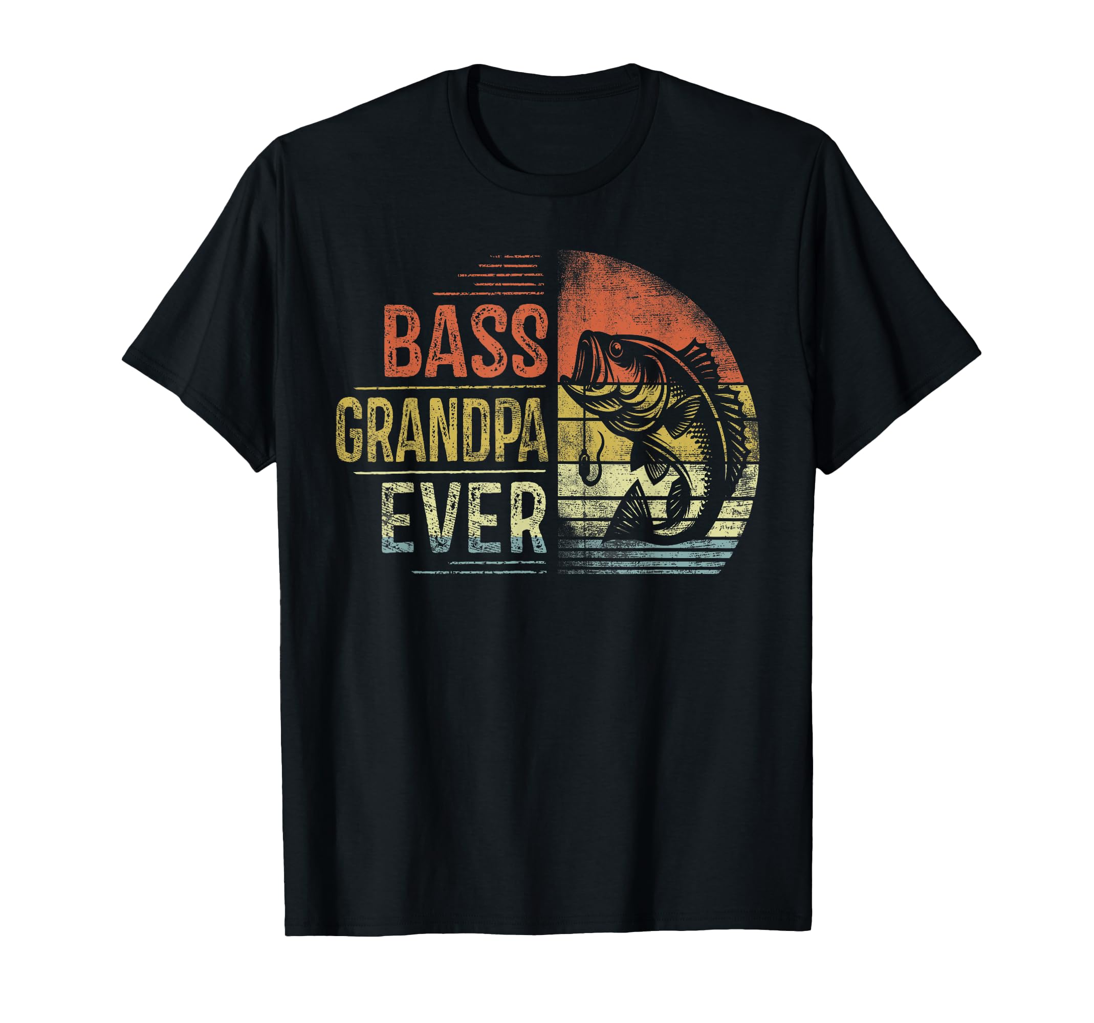 Bass Grandpa Ever Fishing Gifts T-Shirt - Custom Art Print for Adults - T-Shirt, Sweatshirt, Hoodie