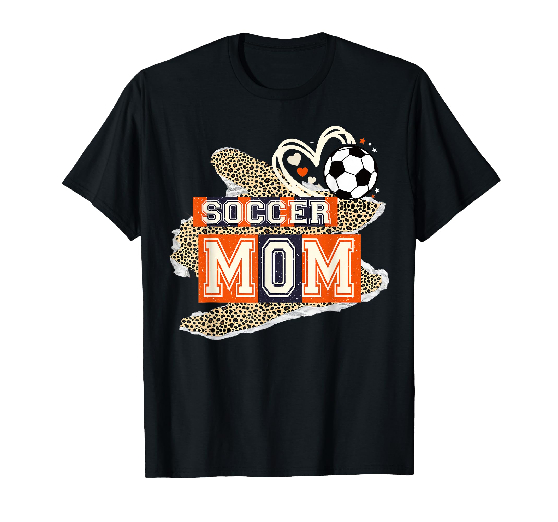 Soccer Mom Leopard Heart Mama Mommy T-Shirt - Custom Art Print for Adults - T-Shirt, Sweatshirt, Hoodie