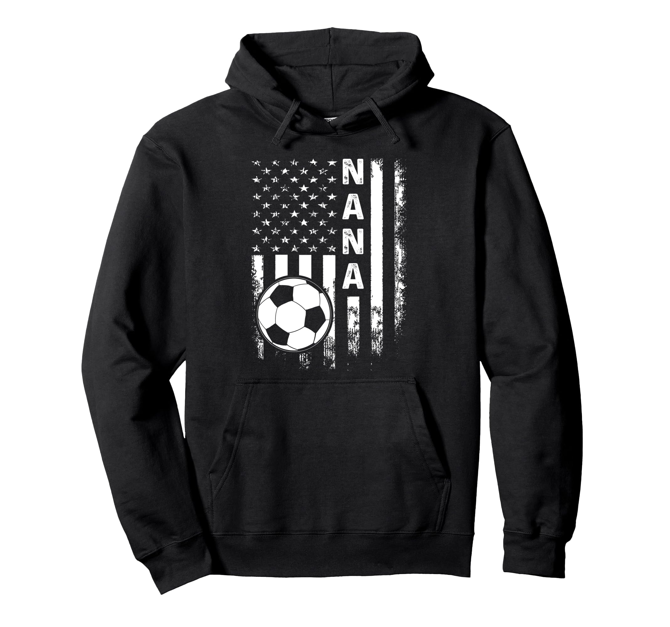 Soccer Nana America Flag Hoodie - Custom Art Print for Adults - T-Shirt, Sweatshirt, Hoodie