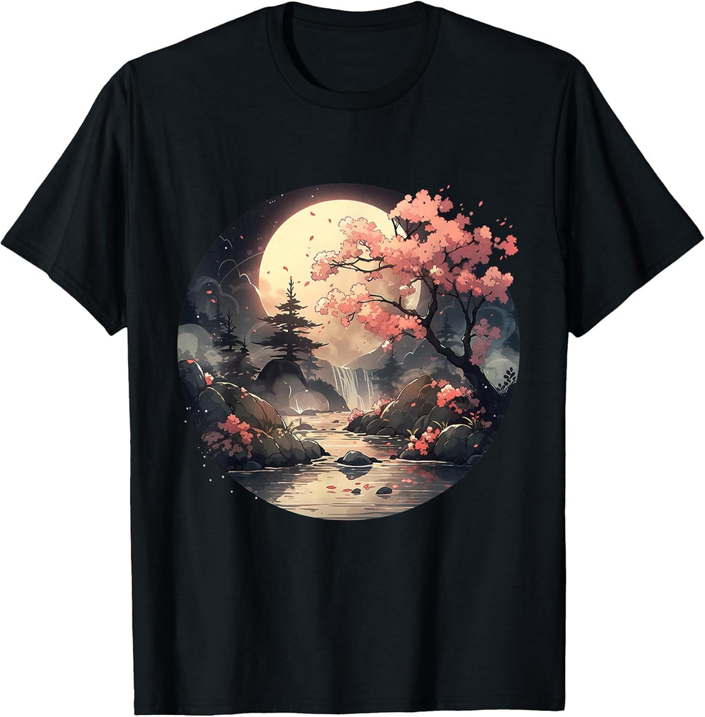 Vintage Cherry Blossom Woodblock Japanese Graphical - Adult & Kids T-Shirts, Sweatshirts & Hoodies apparel design preview 1