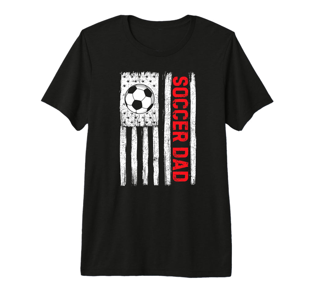 Mens Soccer Dad Flag Red Tri Blend T-Shirt - Novelty Apparel for Adults - T-Shirt, Sweatshirt, Hoodie