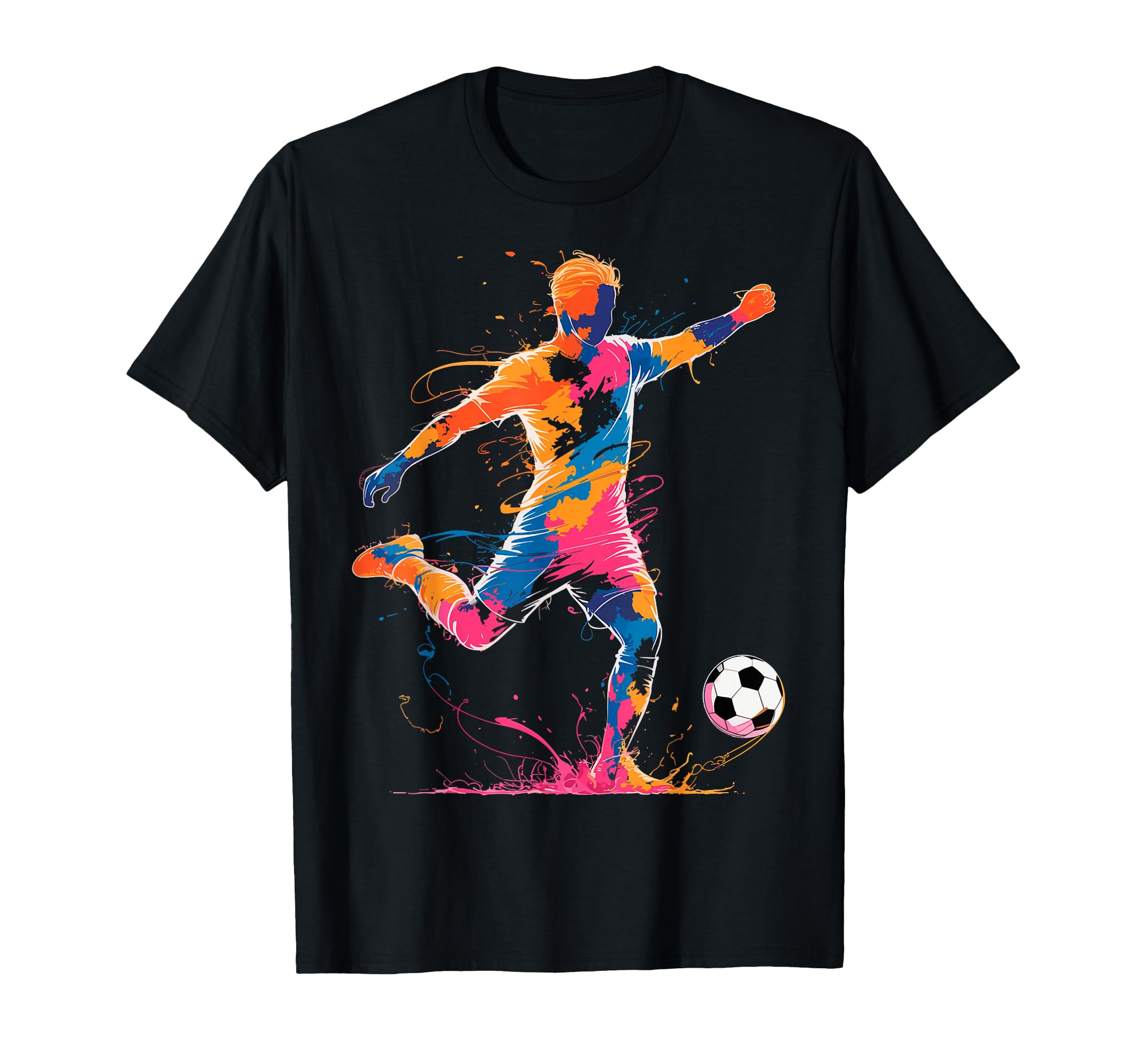 Colorful Funny Soccer Player Fan Game T-Shirt - Trendy Graphic for Adults - T-Shirt, Sweatshirt, Hoodie