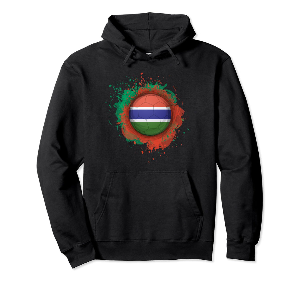 Proud Heritage Gambia Flag Soccer Ball Hoodie - Streetwear Style Men Women - T-Shirt, Sweatshirt, Hoodie