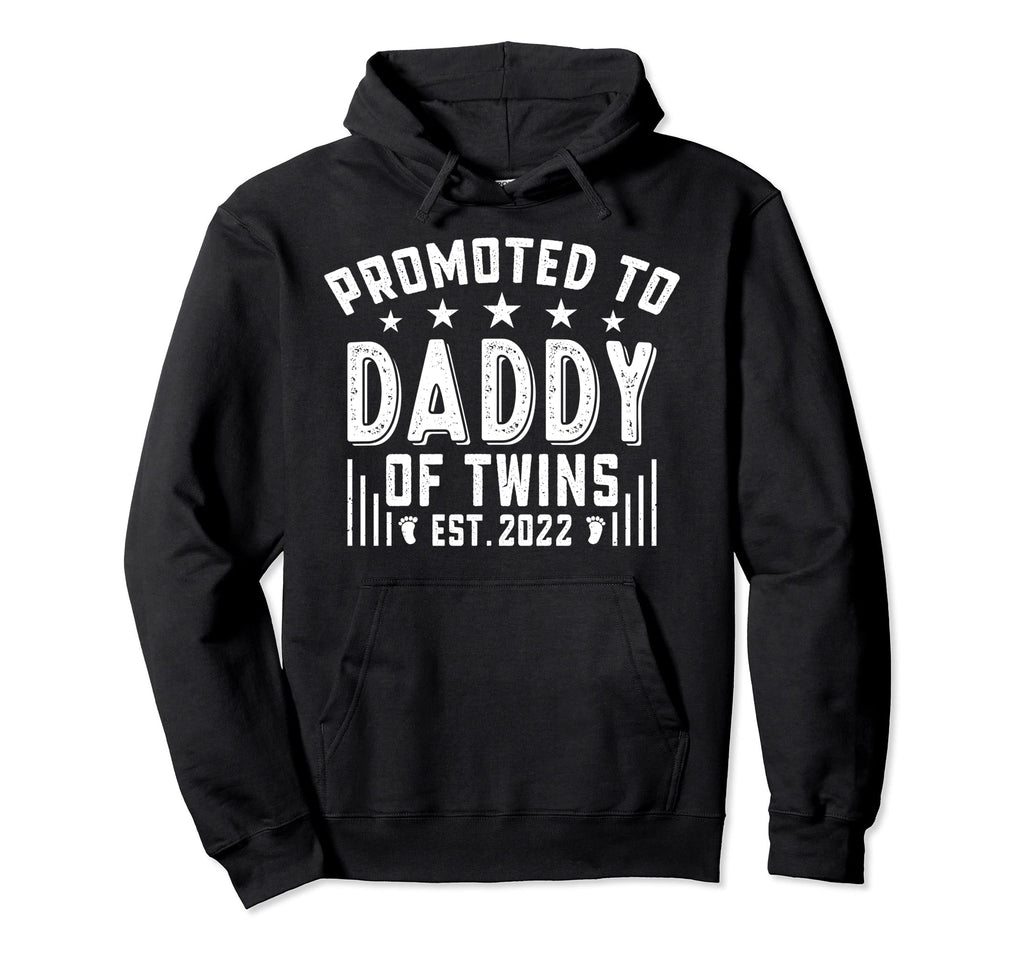 Promoted To Daddy Twins Est 2022 New Twin Hoodie - Custom Art Print Unisex - T-Shirt, Sweatshirt, Hoodie