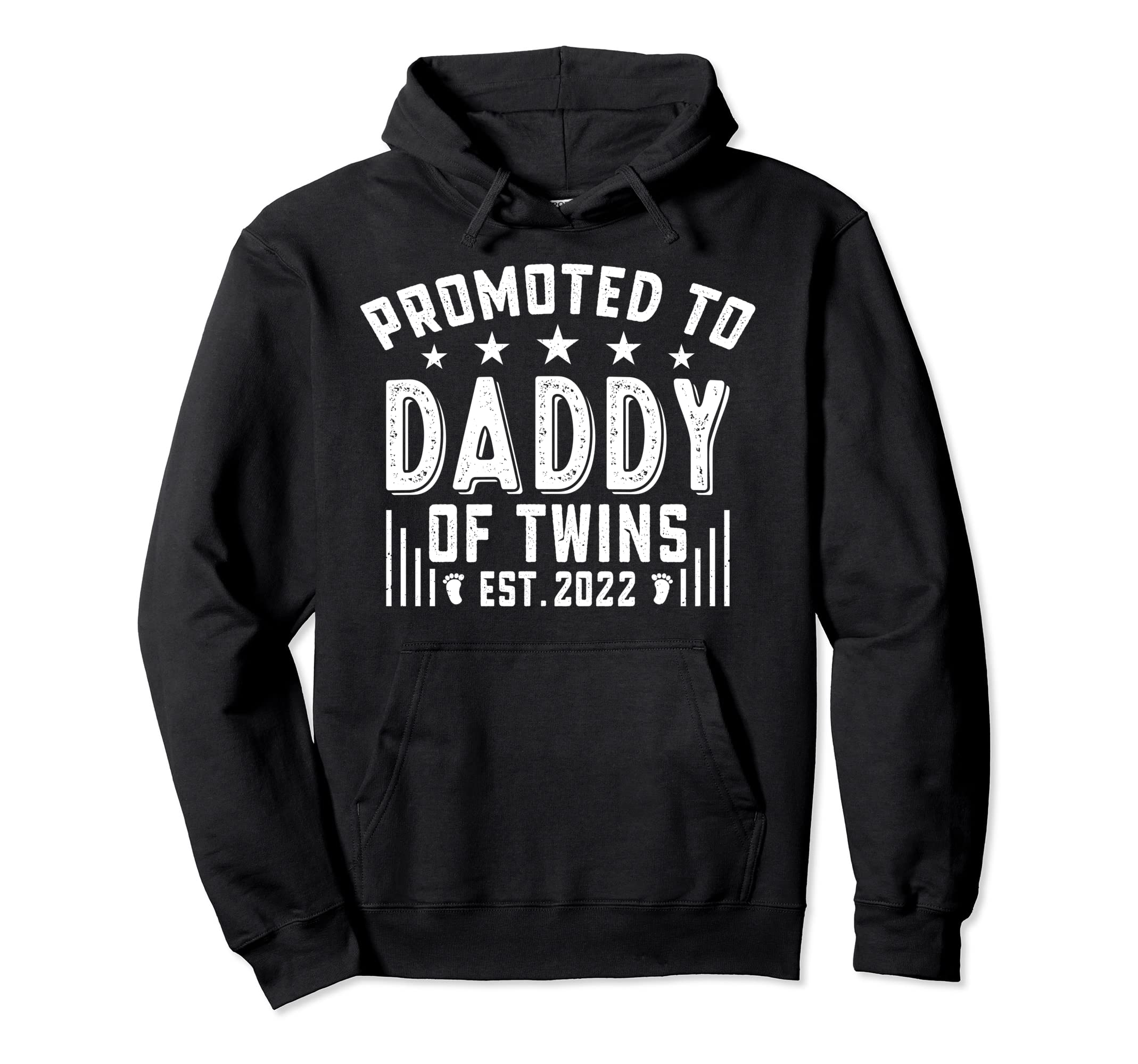 Promoted To Daddy Twins Est 2022 New Twin Hoodie - Custom Art Print Unisex - T-Shirt, Sweatshirt, Hoodie