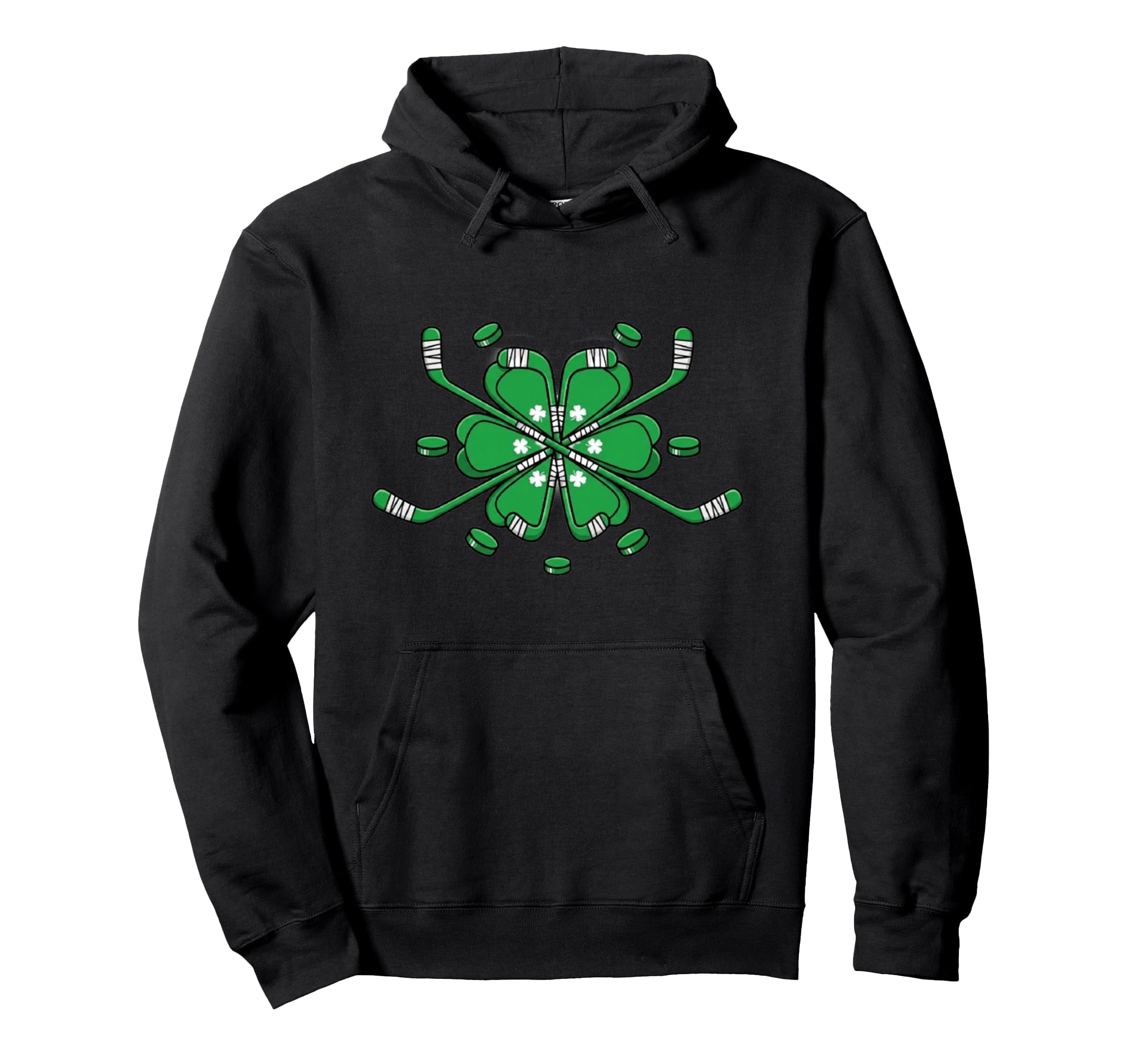 St Patricks Day Shamrock Hockey St Hoodie - Unique Graphic Men Women - T-Shirt, Sweatshirt, Hoodie