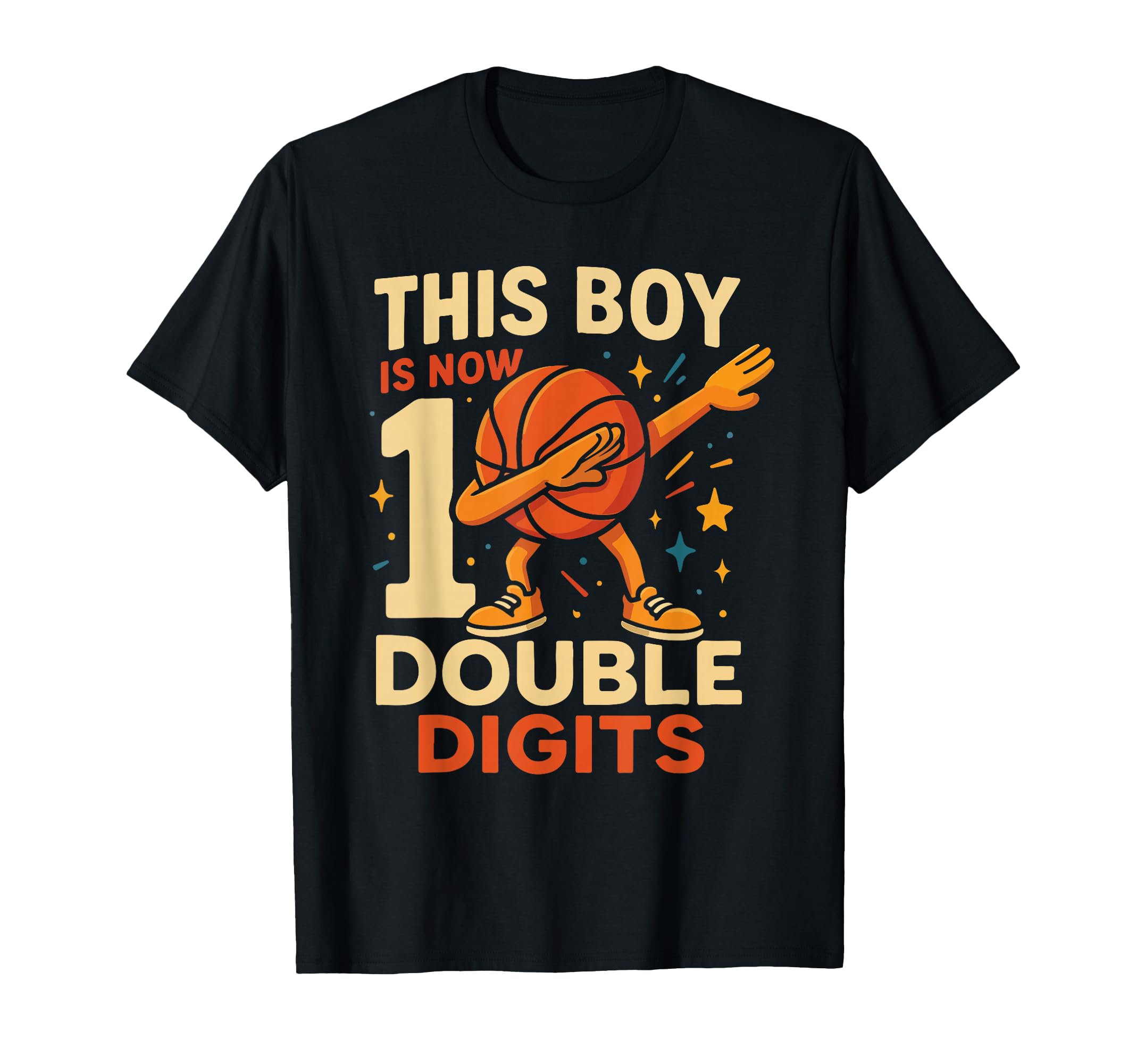 Double Digits Basketball Birthday 10 T-Shirt - Custom Art Print for Adults - T-Shirt, Sweatshirt, Hoodie